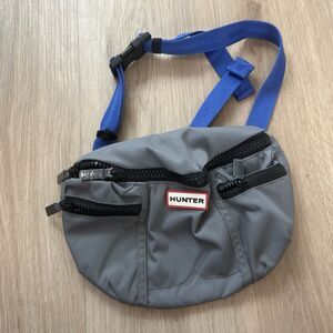 Hunter Bumbag Fanny Pack Gray Blue Canvas Adjustable‎ Strap Travel Hike